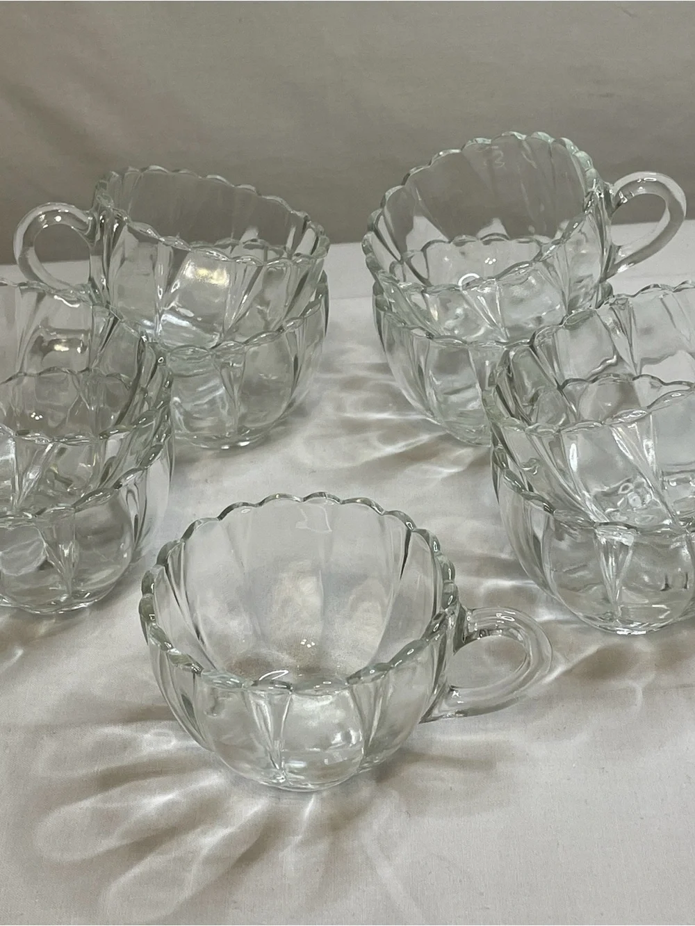 VINTAGE HAZEL ATLAS Daisy Design Punch Cups - Set of 9